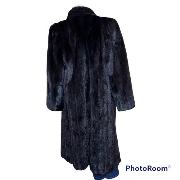 Hudson’s Fur Salon Women’s Long Brown/Black Genuine Mink Coat - Picture 3 of 12